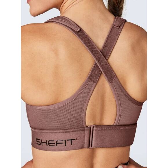 Shefit Ultimate Sports Bra High Impact Rose Taupe Front Zip Adjustable Small - Picture 6 of 10